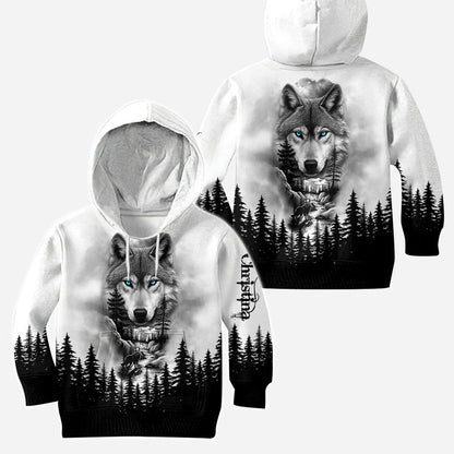 Wolf And Forest - Personalized Wolf Hoodie and Leggings