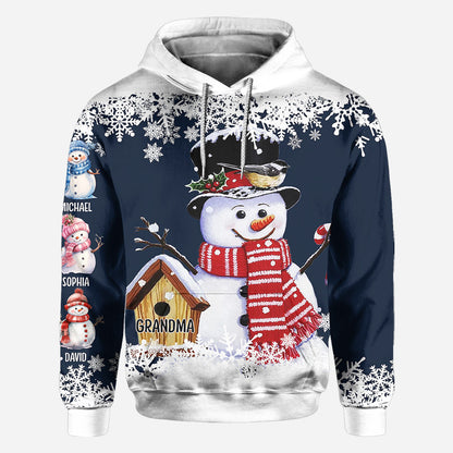 Grandma Snowman - Personalized Grandma All Over Shirt