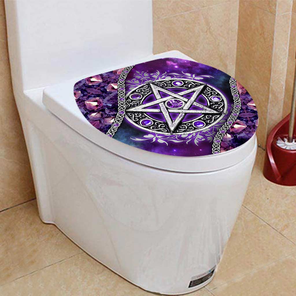 Purple Pentacle Witch Vibes - Bathroom Curtain & Mats Set
