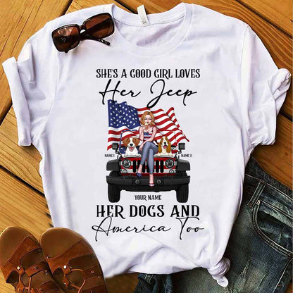 She's A Good Girl Loves Her Jp - Personalized Independence Day Car T-shirt and Hoodie
