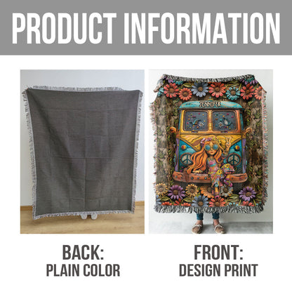 Hippie Lover - Personalized Hippie Woven Blanket