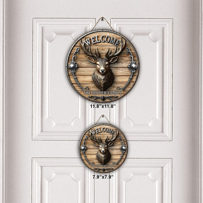 Love Hunting - Personalized Hunting Round Wood Sign