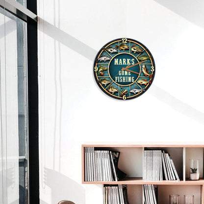 Gone Fishing Time - Personalized Fishing Wall Clock