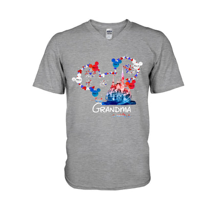 Best Grandma Ever - Personalized Independence Day Mouse T-shirt and Hoodie