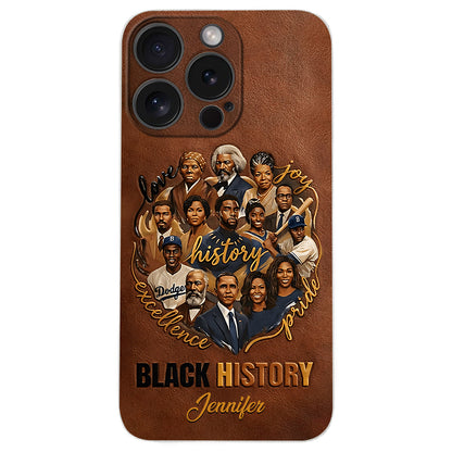 Black Pride - Personalized African American Leather Phone Case