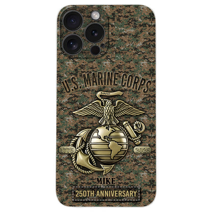 250th Anniversary - Personalized Veteran Leather Phone Case