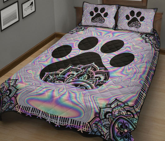 Holographic Paw Cat Quilt Set 0622