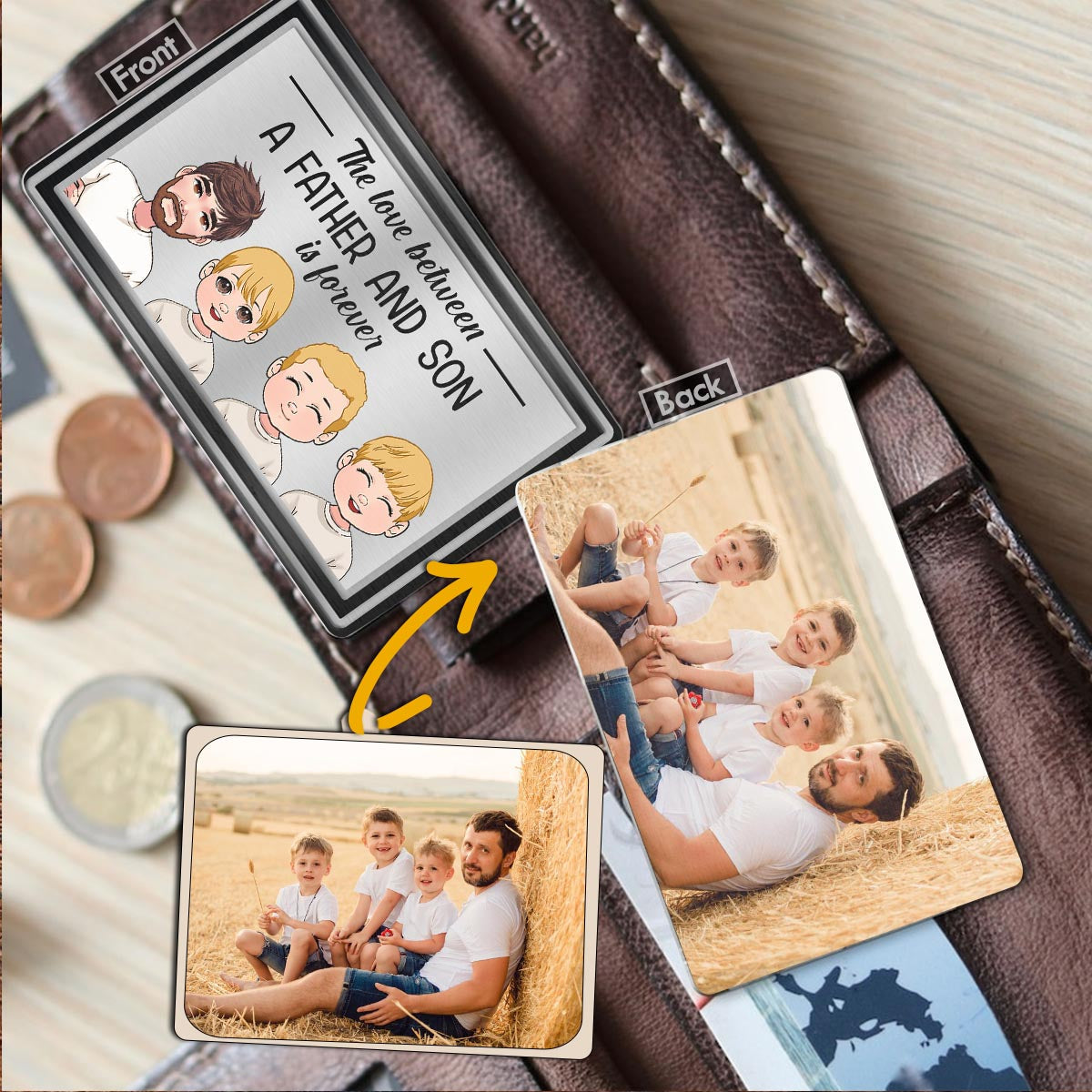 The Love Between - Personalized Father Wallet Insert Card