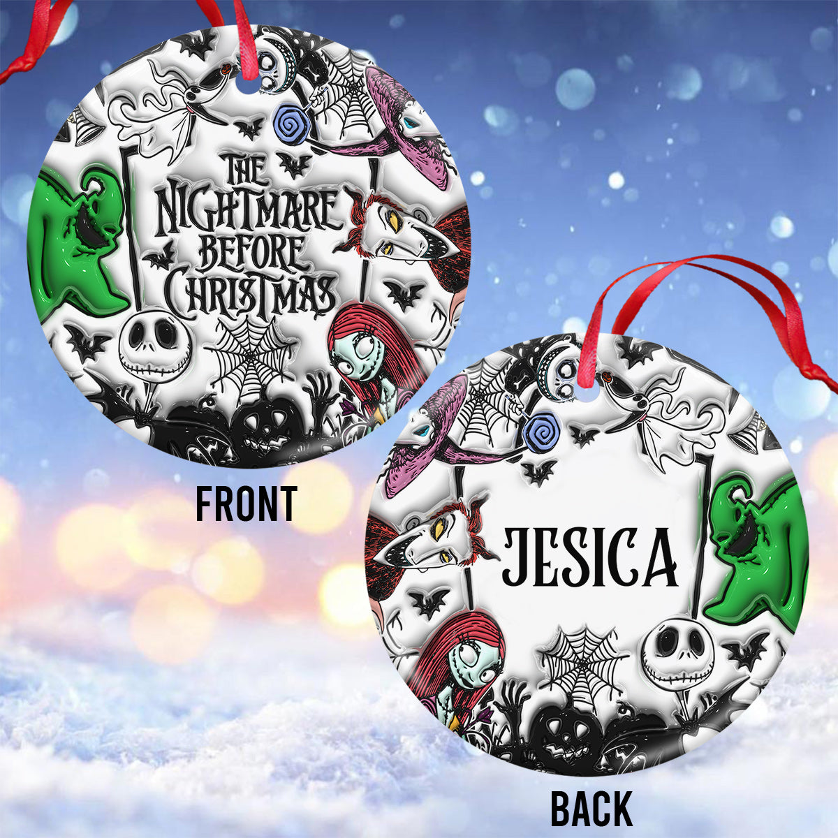 Nightmare - Personalized Nightmare Ceramic Circle Ornament