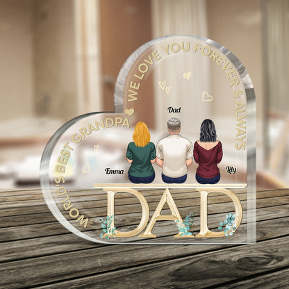 Dad We Love You - Personalized Father Custom Shaped Acrylic Plaque