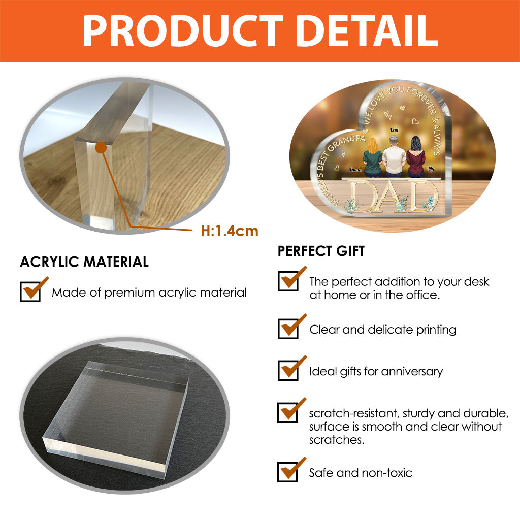 Dad We Love You - Personalized Father Custom Shaped Acrylic Plaque