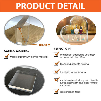 Dad We Love You - Personalized Father Custom Shaped Acrylic Plaque