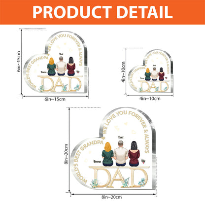 Dad We Love You - Personalized Father Custom Shaped Acrylic Plaque