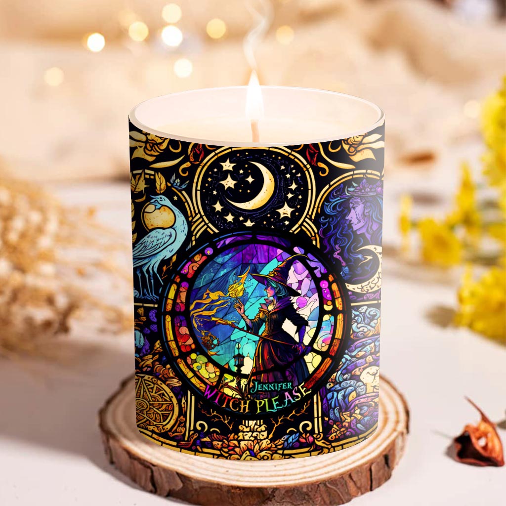 Witch Please - Personalized Witch Candle With Wooden Lid