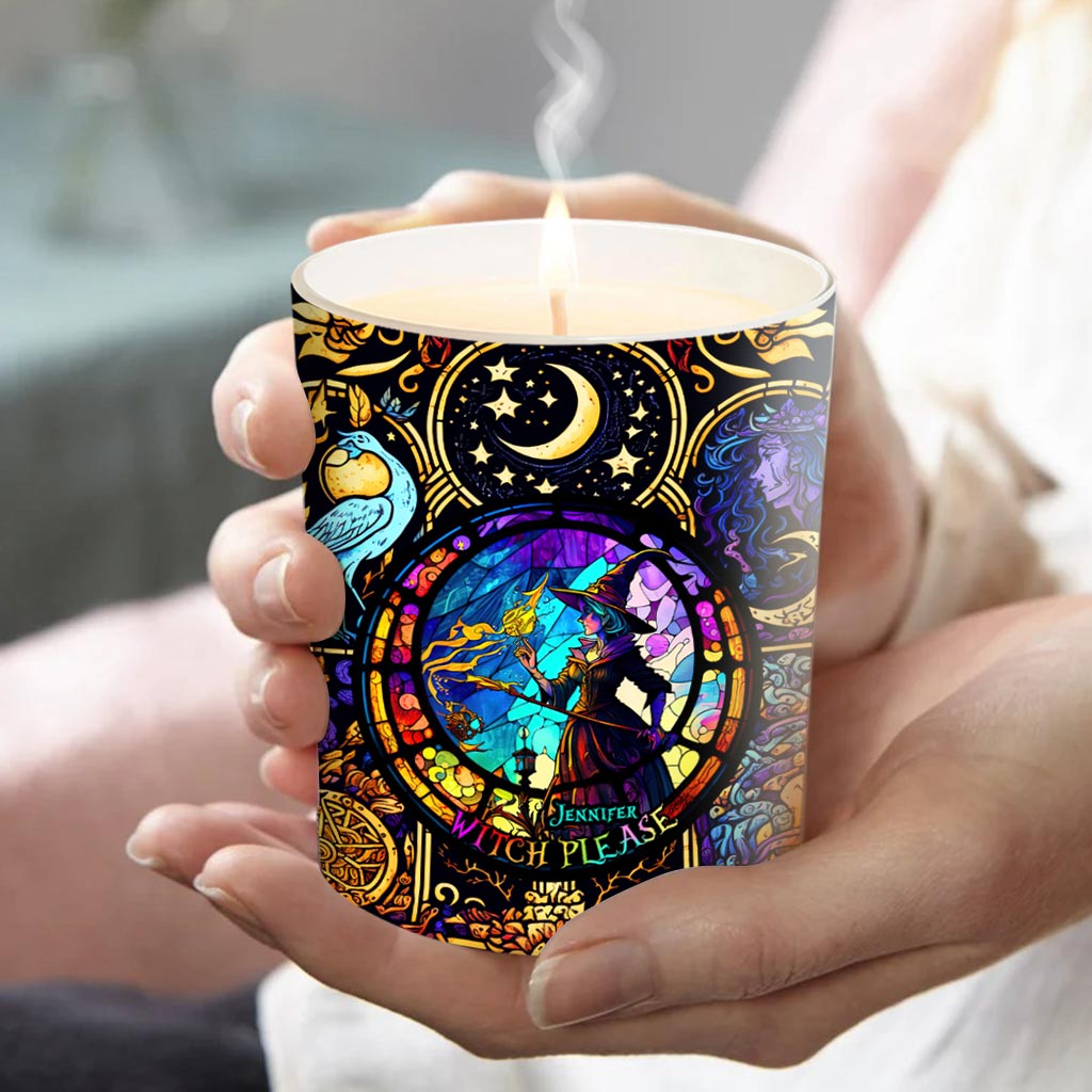 Witch Please - Personalized Witch Candle With Wooden Lid