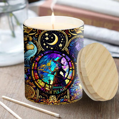 Witch Please - Personalized Witch Candle With Wooden Lid