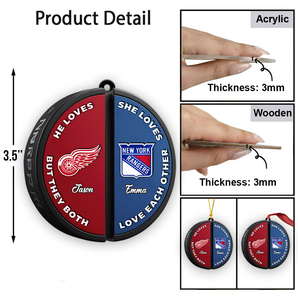 Couple Love Hockey - Personalized Hockey Ornament