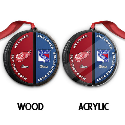 Couple Love Hockey - Personalized Hockey Ornament