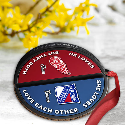 Couple Love Hockey - Personalized Hockey Ornament