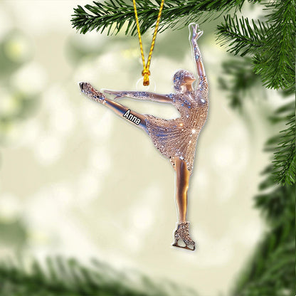 Sparkling Ice Skater - Personalized Ice Skating Ornament