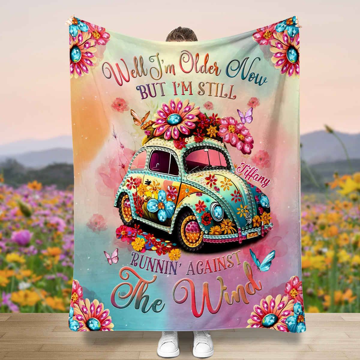 Running Against The Wind - Personalized Hippie Blanket