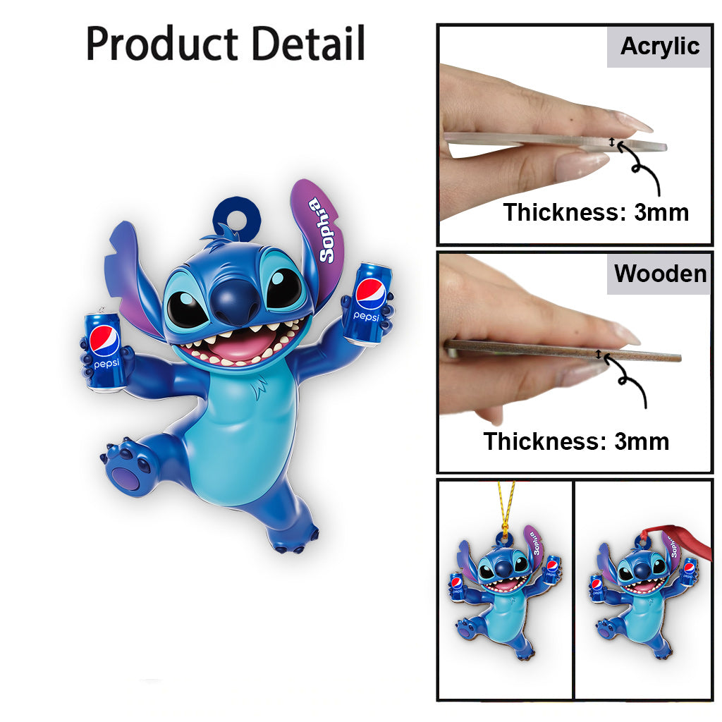 Magic Drink - Personalized Blue Soft Drink Ornament