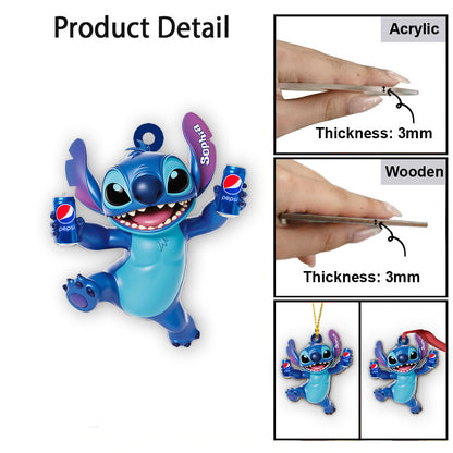 Magic Drink - Personalized Blue Soft Drink Ornament