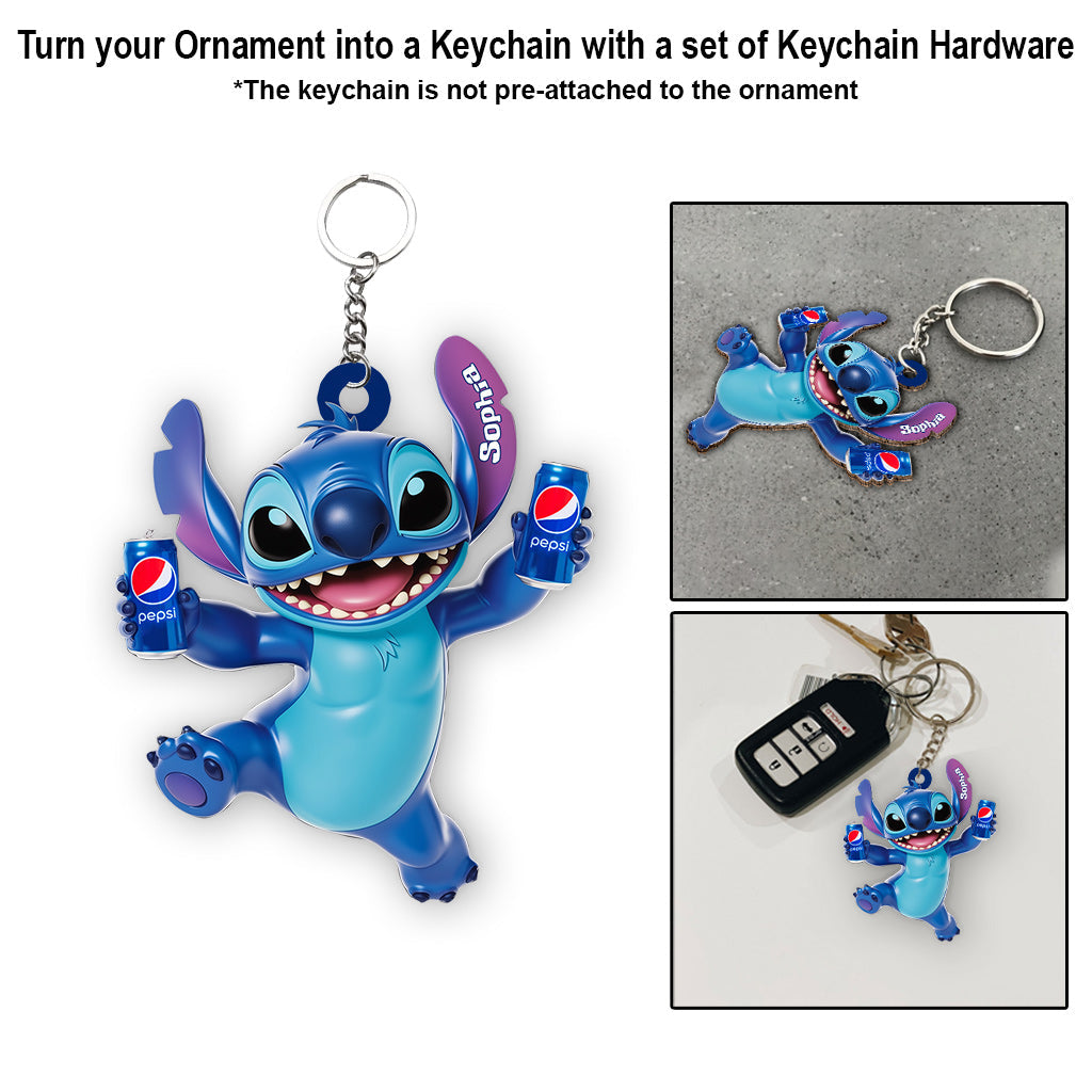 Magic Drink - Personalized Blue Soft Drink Ornament