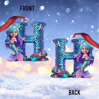 Mermaid Alphabet Letters - Personalized Kid Custom Shaped Ornament