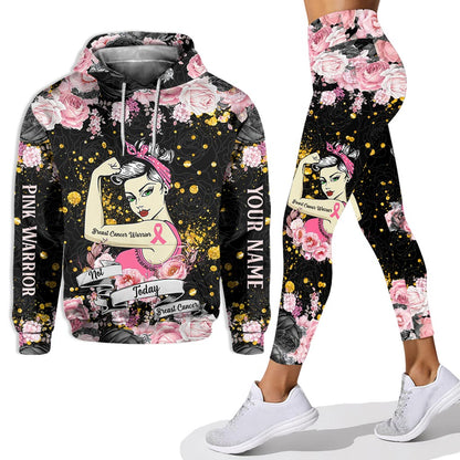 Not Today Cancer - Personalized Breast Cancer Awareness Hoodie and Leggings