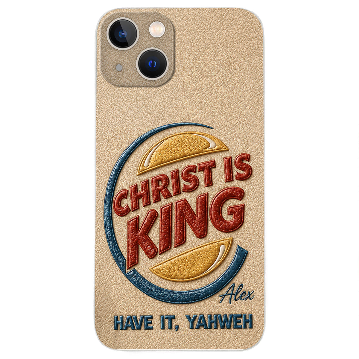 Christ Is King - Personalized Christian Classic Cap & Leather Phone Case