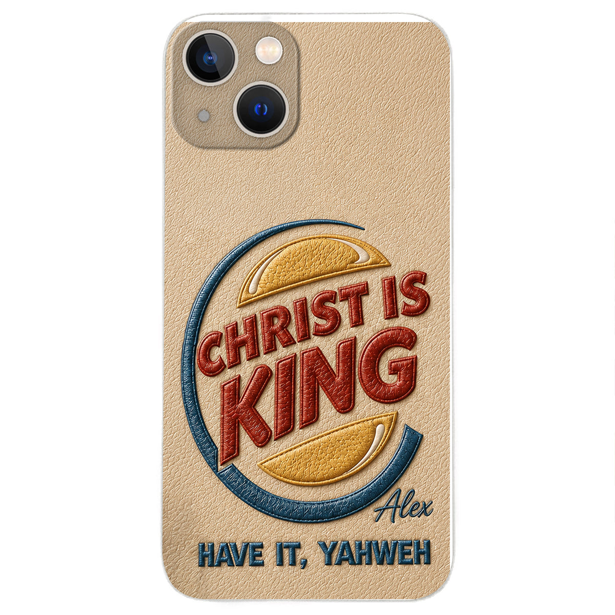 Christ Is King - Personalized Christian Classic Cap & Leather Phone Case