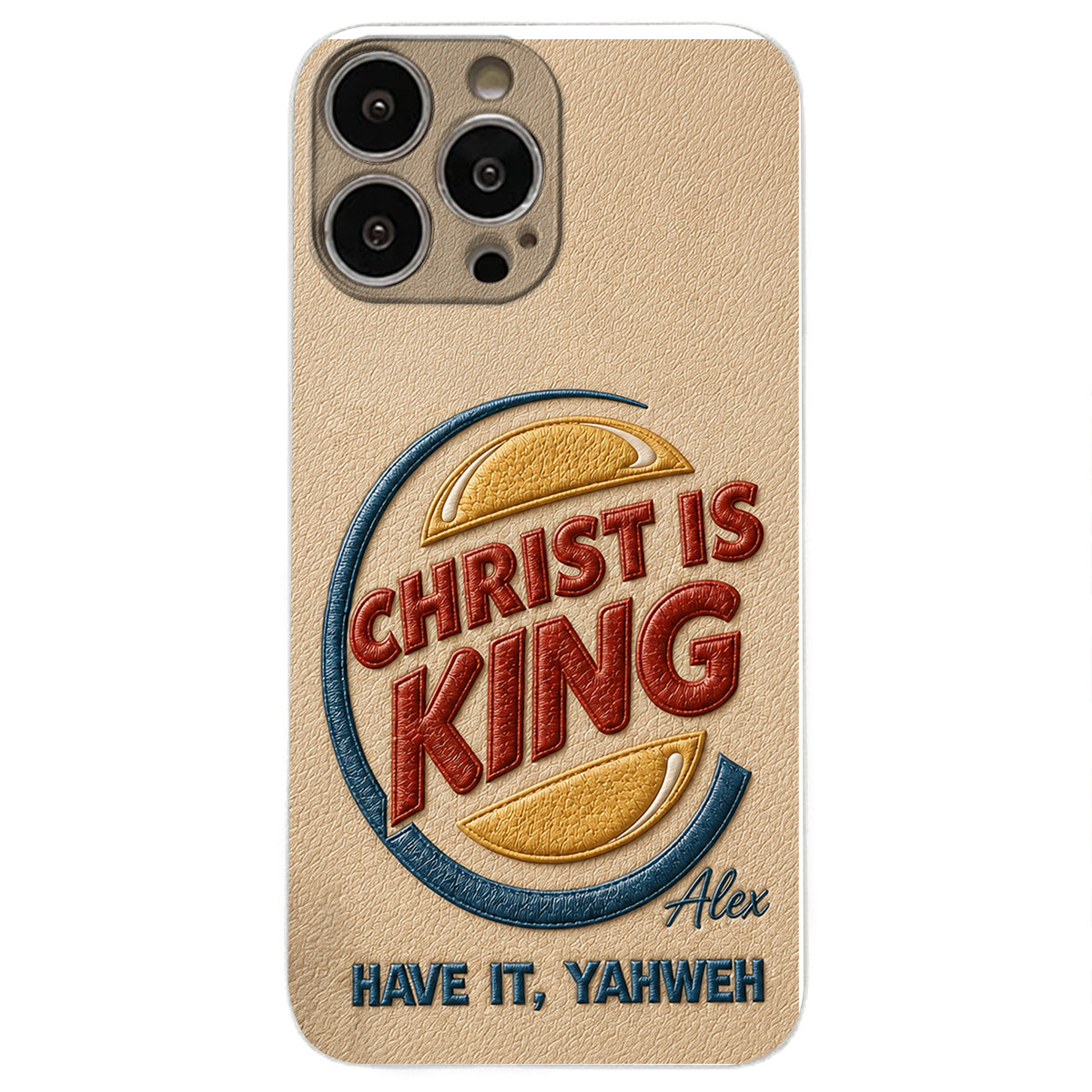 Christ Is King - Personalized Christian Classic Cap & Leather Phone Case