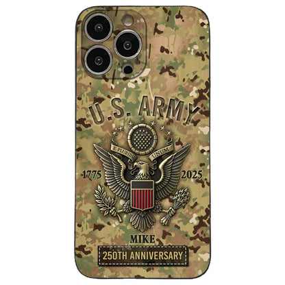 250th Anniversary - Personalized Veteran Leather Phone Case