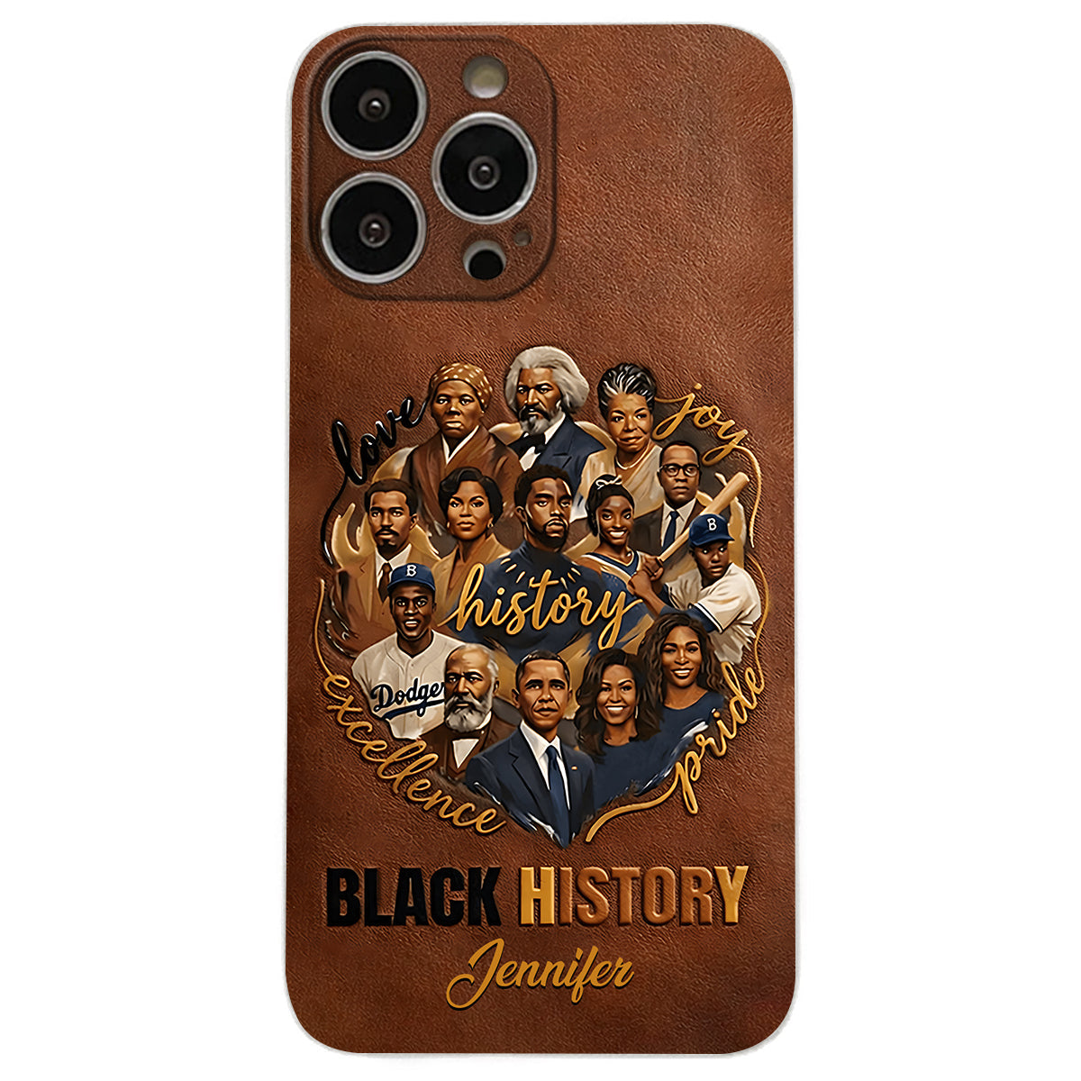 Black Pride - Personalized African American Leather Phone Case