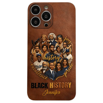 Black Pride - Personalized African American Leather Phone Case