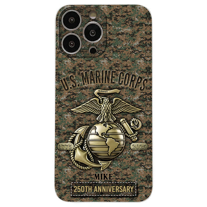 250th Anniversary - Personalized Veteran Leather Phone Case