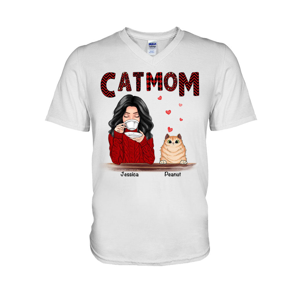 Cat Mom - Personalized Christmas Cat T-shirt and Hoodie