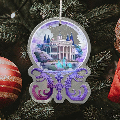 Haunted Mansion Crystal Ball - Christmas Mouse Transparent Ornament