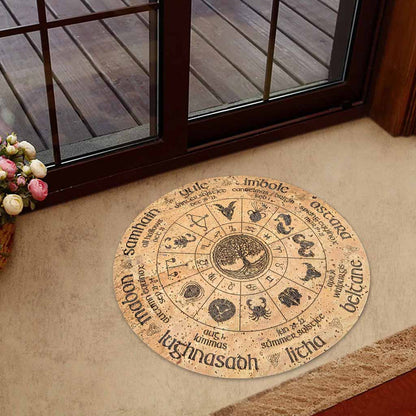 Wheel Of The Year - Witch Shaped Doormat
