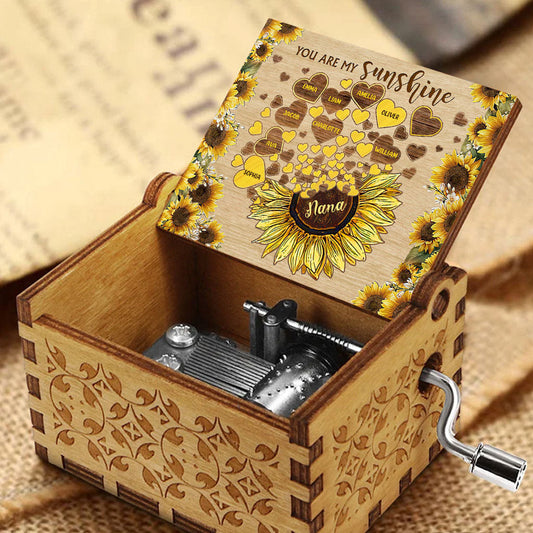 You Are My Sunshine - Personalized Mother's Day Grandma Hand Crank Music Box