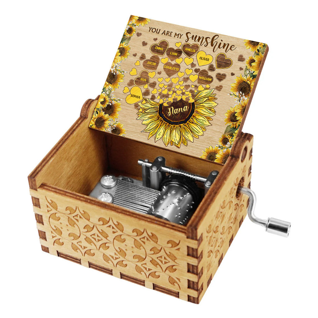 You Are My Sunshine - Personalized Mother's Day Grandma Hand Crank Music Box