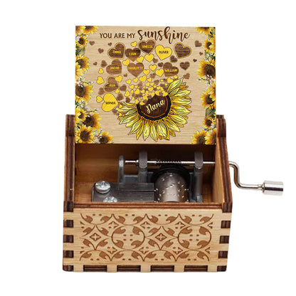 You Are My Sunshine - Personalized Mother's Day Grandma Hand Crank Music Box