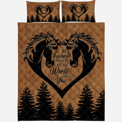 Next To You - Personalized Horse Quilt Set