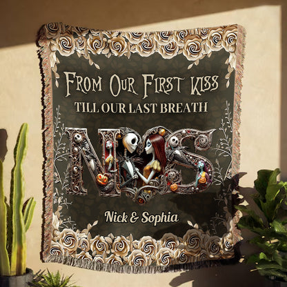 Till Death Do Us Part - Personalized Nightmare Woven Blanket