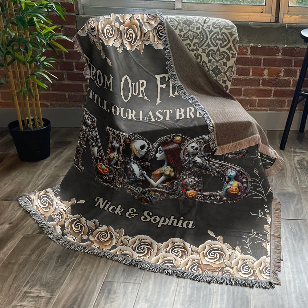 Till Death Do Us Part - Personalized Nightmare Woven Blanket