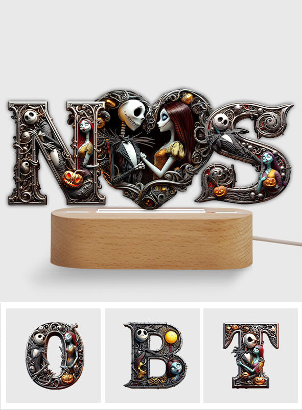 Till Dead Do Us Part - Personalized Nightmare Shaped Plaque Light Base