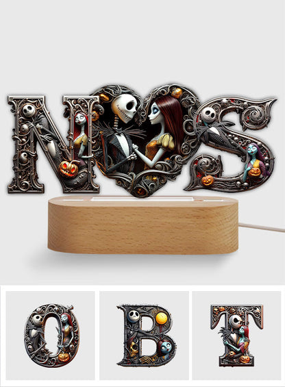 Till Dead Do Us Part - Personalized Nightmare Shaped Plaque Light Base