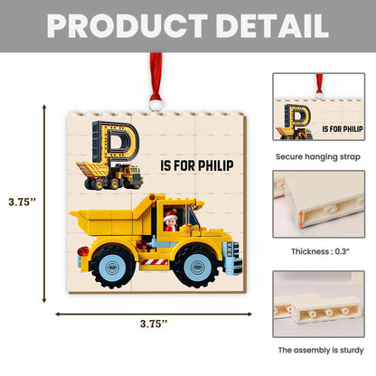Construction Vehicle Bricks - Personalized Kid Building Blocks Ornament
