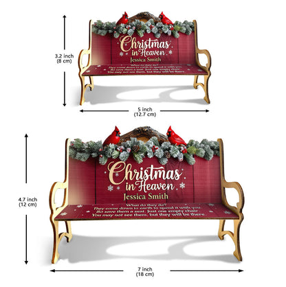 Christmas In Heaven - Personalized Memorial Wooden Bench